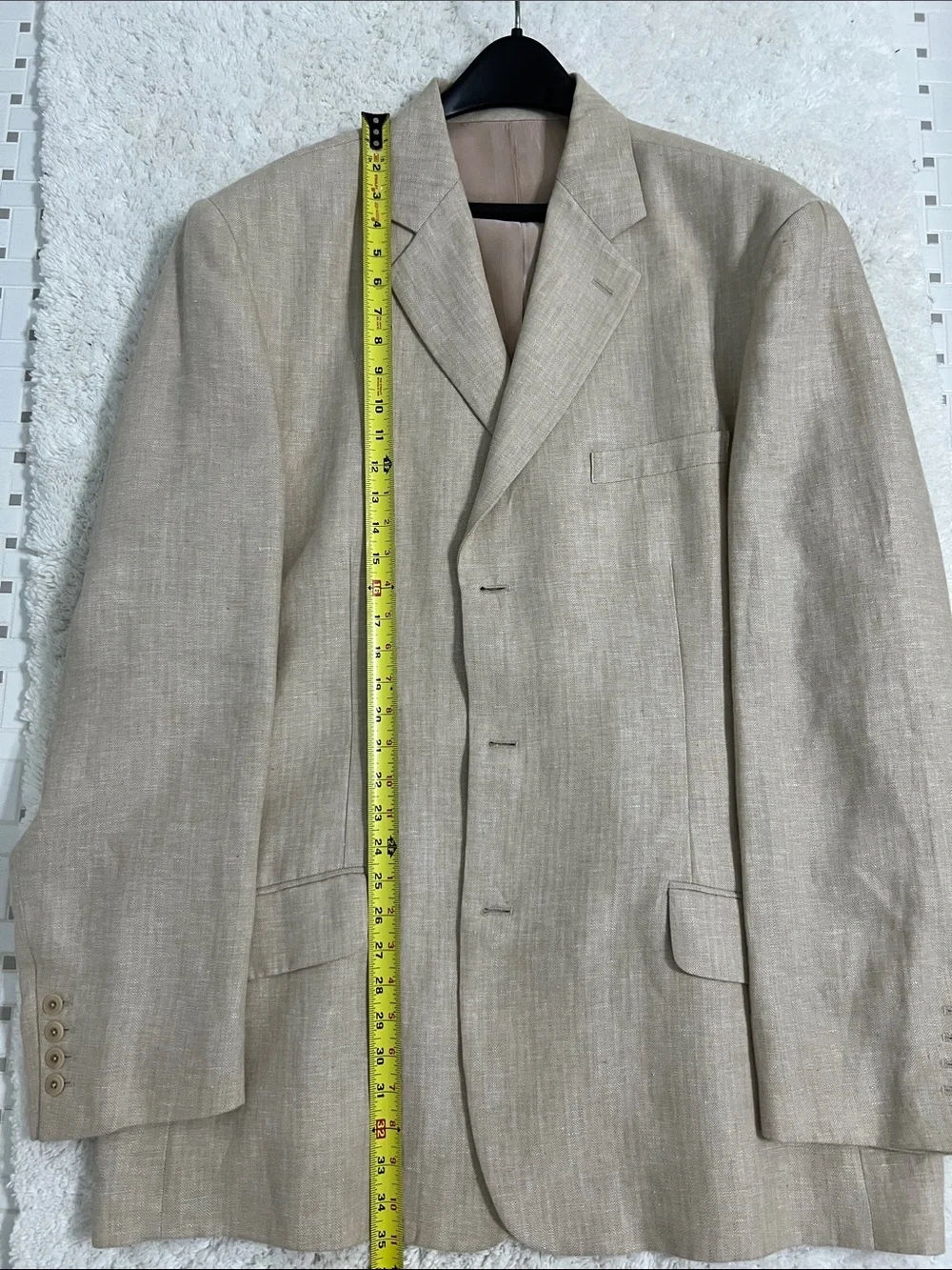 Classic Beige Linen Blazer Martin Gordon  - Linen  Three-Button Sport 100%